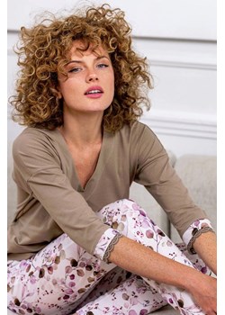 Piżama damska bawełniana Cana 202 beżowa ze sklepu piubiu_pl w kategorii Piżamy damskie - zdjęcie 170032230