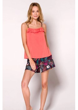 Piżama damska z wiskozy Rio Babella koralowa ze sklepu piubiu_pl w kategorii Piżamy damskie - zdjęcie 170035370