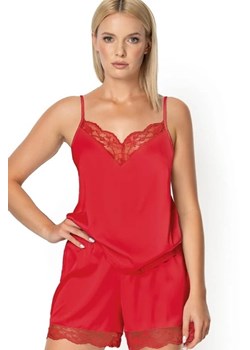 Piżama damska satynowa Nipplex czerwona Zora ze sklepu piubiu_pl w kategorii Piżamy damskie - zdjęcie 170035642
