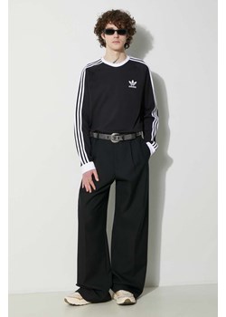 adidas Originals longsleeve bawełniany 3-Stripes Long Sleeve Tee kolor czarny z aplikacją  IA4877 ze sklepu PRM w kategorii T-shirty męskie - zdjęcie 170039192