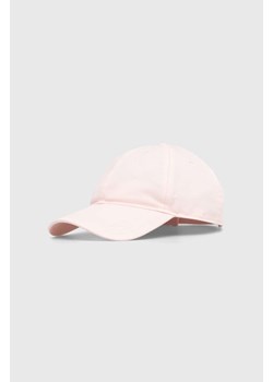 Lacoste czapka z daszkiem bawełniana kolor różowy gładka ze sklepu PRM w kategorii Czapki z daszkiem męskie - zdjęcie 170039240