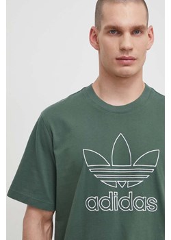 adidas Originals t-shirt bawełniany Trefoil Tee męski kolor zielony z aplikacją IR7993 ze sklepu PRM w kategorii T-shirty męskie - zdjęcie 170039531