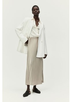 H & M - Plisowana spódnica z satyny - Brązowy ze sklepu H&M w kategorii Spódnice - zdjęcie 170039852