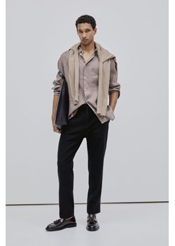 H & M - Spodnie z domieszką lnu Regular Fit - Czarny ze sklepu H&M w kategorii Spodnie męskie - zdjęcie 170040223