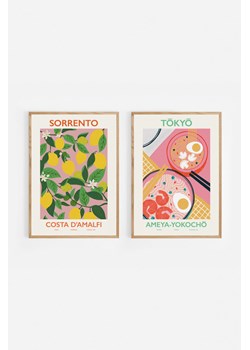 H & M - Colourful Graphic Poster Set - Różowy ze sklepu H&M w kategorii Plakaty - zdjęcie 170040363