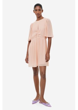 H & M - Sukienka z motylkowym rękawem - Różowy ze sklepu H&M w kategorii Sukienki - zdjęcie 170040434