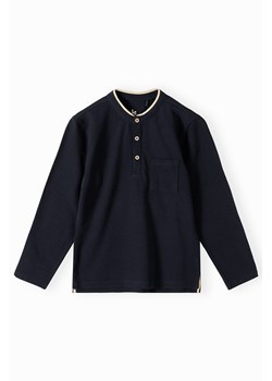 Granatowa bluzka chłopięca z długim rękawem ze sklepu 5.10.15 w kategorii T-shirty chłopięce - zdjęcie 170043621