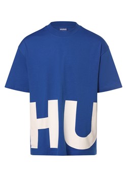 HUGO BLUE Koszulka męska - Nannavaro Mężczyźni Bawełna niebieski nadruk ze sklepu vangraaf w kategorii T-shirty męskie - zdjęcie 170049080