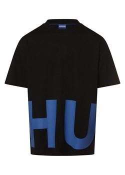 HUGO BLUE Koszulka męska - Nannavaro Mężczyźni Bawełna czarny nadruk ze sklepu vangraaf w kategorii T-shirty męskie - zdjęcie 170049081