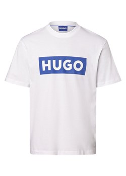 HUGO BLUE Koszulka męska - Nico Mężczyźni Bawełna biały nadruk ze sklepu vangraaf w kategorii T-shirty męskie - zdjęcie 170049092
