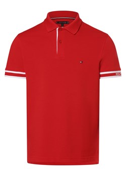 Tommy Hilfiger Męska koszulka polo Mężczyźni Bawełna czerwony jednolity ze sklepu vangraaf w kategorii T-shirty męskie - zdjęcie 170049102