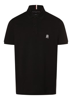 Tommy Hilfiger Męska koszulka polo Mężczyźni Bawełna czarny jednolity ze sklepu vangraaf w kategorii T-shirty męskie - zdjęcie 170049104