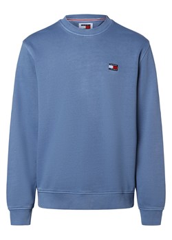 Tommy Jeans Bluza męska Mężczyźni Bawełna niebieski jednolity ze sklepu vangraaf w kategorii Bluzy męskie - zdjęcie 170049122