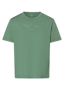 Pepe Jeans Koszulka męska - Emb Eggo Mężczyźni Bawełna zielony jednolity ze sklepu vangraaf w kategorii T-shirty męskie - zdjęcie 170049203