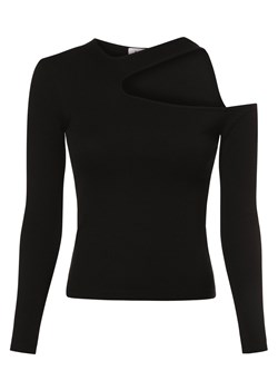 EDITED Damska koszulka z długim rękawem - Vincenta Kobiety Bawełna czarny jednolity ze sklepu vangraaf w kategorii Bluzki damskie - zdjęcie 170049244