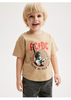 Reserved - T-shirt AC/DC - beżowy ze sklepu Reserved w kategorii Koszulki niemowlęce - zdjęcie 170052290