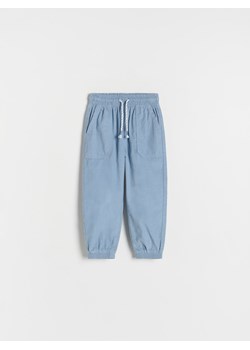 Reserved - Sztruksowe spodnie jogger - niebieski ze sklepu Reserved w kategorii Spodnie i półśpiochy - zdjęcie 170052524