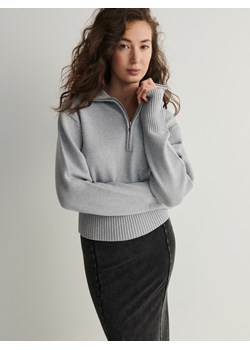 Reserved - Sweter z rozpinanym golfem - jasnoszary ze sklepu Reserved w kategorii Swetry damskie - zdjęcie 170052722