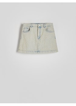 Reserved - Jeansowa spódnica mini - niebieski ze sklepu Reserved w kategorii Spódnice - zdjęcie 170055802