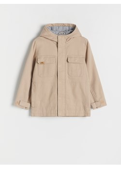 Reserved - Bawełniana kurtka parka - beżowy ze sklepu Reserved w kategorii Kurtki chłopięce - zdjęcie 170055883