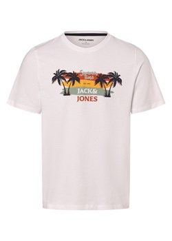 Jack & Jones Koszulka męska - JJSummer Mężczyźni Bawełna biały jednolity ze sklepu vangraaf w kategorii T-shirty męskie - zdjęcie 170055981