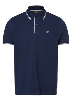 Nils Sundström Męska koszulka polo Mężczyźni Bawełna granatowy jednolity ze sklepu vangraaf w kategorii T-shirty męskie - zdjęcie 170055994