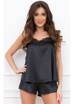 Satynowa piżama damska na ramiączkach czarna Dotyk, Kolor czarny, Rozmiar L, Gee One ze sklepu Intymna w kategorii Piżamy damskie - zdjęcie 170056862
