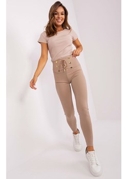 Eleganckie beżowe legginsy damskie TW-LG-OB059.37X, Kolor beżowy, Rozmiar L, Merribel ze sklepu Intymna w kategorii Spodnie damskie - zdjęcie 170056980