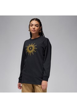 Damski T-shirt o kroju oversize z długim rękawem Jordan Flight - Czerń ze sklepu Nike poland w kategorii Bluzki damskie - zdjęcie 170057504