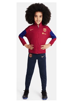 Dzianinowy dres piłkarski dla małych dzieci Nike Dri-FIT FC Barcelona Strike - Czerwony ze sklepu Nike poland w kategorii Dresy chłopięce - zdjęcie 170057541