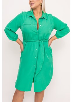 Zielona Sukienka koszulowa SENZI ze sklepu TONO w kategorii Sukienki - zdjęcie 170058684