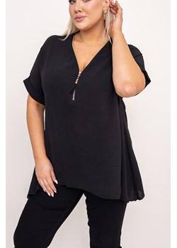 Czarna Bluzka z rozsuwanym dekoltem SEZI ze sklepu TONO w kategorii Bluzki damskie - zdjęcie 170058864