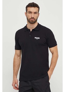 Moschino Underwear polo plażowe bawełniane kolor czarny z nadrukiem 241V3A16029309 ze sklepu ANSWEAR.com w kategorii T-shirty męskie - zdjęcie 170064620