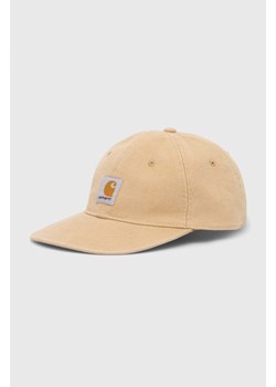 Carhartt WIP czapka z daszkiem bawełniana Icon Cap kolor beżowy z aplikacją I033359.1YHXX ze sklepu PRM w kategorii Czapki z daszkiem męskie - zdjęcie 170064852
