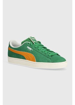 Puma sneakersy zamszowe  Suede Patch kolor zielony 395388 ze sklepu PRM w kategorii Trampki męskie - zdjęcie 170064920