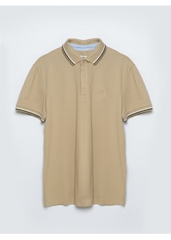 Koszulka męsko polo beżowa Cardi 800 ze sklepu Big Star w kategorii T-shirty męskie - zdjęcie 170067282