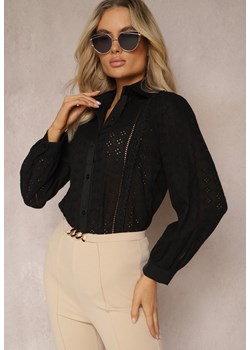 Czarna Koszula z Haftowanej Tkaniny w Stylu Boho Perphone ze sklepu Renee odzież w kategorii Koszule damskie - zdjęcie 170068604