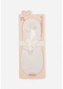 Białe Skarpety Stopki w Kwiaty Aaversa ze sklepu Renee odzież w kategorii Skarpetki damskie - zdjęcie 170068794