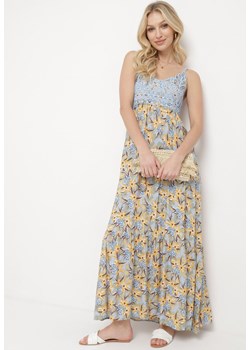 Jasnoniebieska Wiskozowa Sukienka Maxi na Ramiączkach Rozkloszowana Nolwessa ze sklepu Born2be Odzież w kategorii Sukienki - zdjęcie 170069652