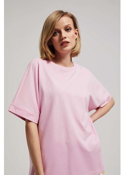 Gładki różowy t-shirt damski ze sklepu 5.10.15 w kategorii Bluzki damskie - zdjęcie 170073172