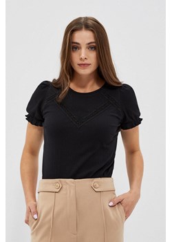 Czarna bluzka damska z marszczonymi rękawami ze sklepu 5.10.15 w kategorii Bluzki damskie - zdjęcie 170073231