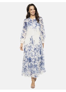 Długa biała sukienka w kwiaty Potis & Verso Aleksandra ze sklepu Eye For Fashion w kategorii Sukienki - zdjęcie 170074360