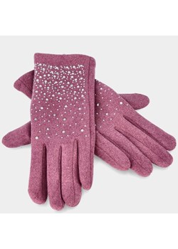 Kaszmirowe rękawiczki damskie z obsługą ekranów - TYMOTEO LOVE R02 FIOLETOWE ze sklepu Tymoteo.pl - sklep obuwniczy w kategorii Rękawiczki damskie - zdjęcie 170077494