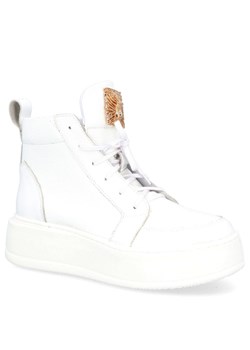 Skórzane sneakersy - TYMOTEO 2833 BIAŁE ze sklepu Tymoteo.pl - sklep obuwniczy w kategorii Trampki damskie - zdjęcie 170083261