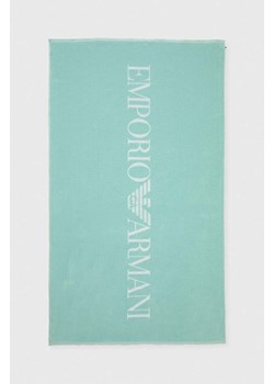 Emporio Armani Underwear ręcznik bawełniany kolor turkusowy ze sklepu ANSWEAR.com w kategorii Ręczniki - zdjęcie 170094090