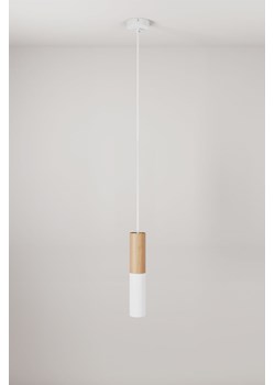 H & M - Drewniane I Metalowe Zawieszenie Z Reflektorkiem - Biały ze sklepu H&M w kategorii Lampy wiszące - zdjęcie 170103733