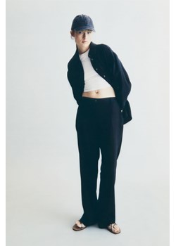 H & M - Spodnie z domieszką lnu - Czarny ze sklepu H&M w kategorii Spodnie damskie - zdjęcie 170103932