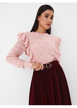 Mohito - Sweter z ozdobnymi falbanami - pastelowy różowy ze sklepu Mohito w kategorii Swetry damskie - zdjęcie 170111844