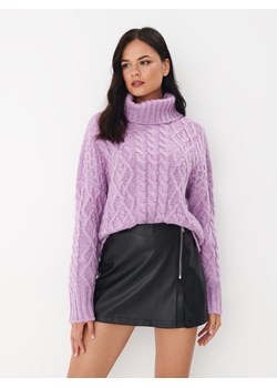 Mohito - Liliowy sweter z ozdobnym splotem - lawendowy ze sklepu Mohito w kategorii Swetry damskie - zdjęcie 170111973