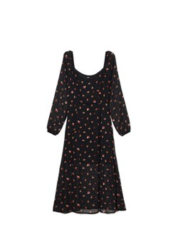 Cropp - Szyfonowa sukienka w kwiaty - czarny ze sklepu Cropp w kategorii Sukienki - zdjęcie 170112050